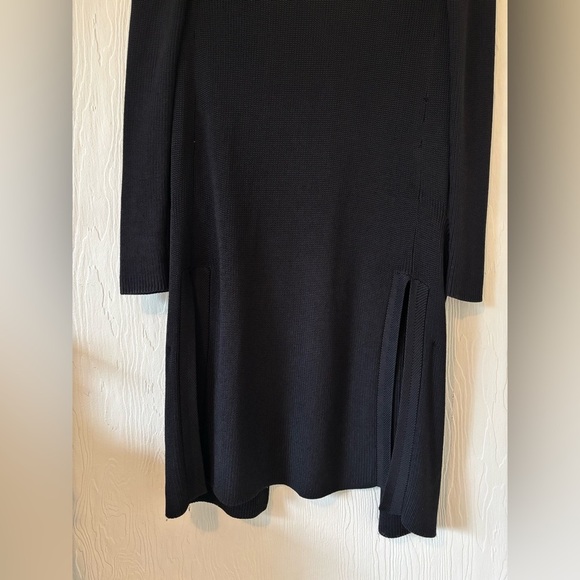 Wilfred Aritzia Black Knit Woven Crochet Layering Cardigan Robe Duster Sweater - Picture 10 of 15